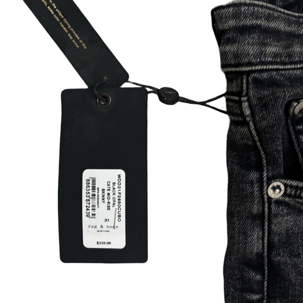 Rag and Bone Cate Mid Rise Black Wash 31